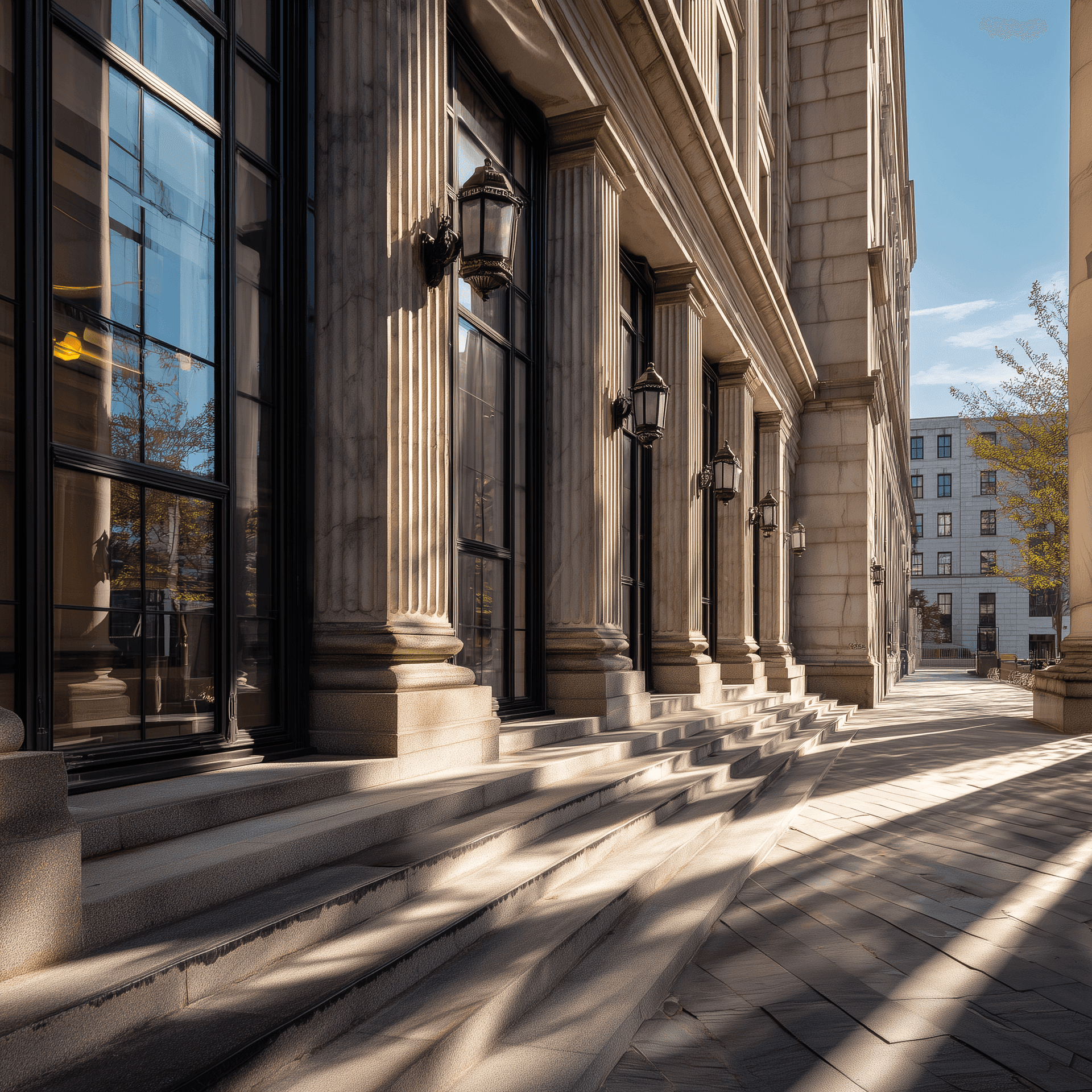 Classical building colonnade